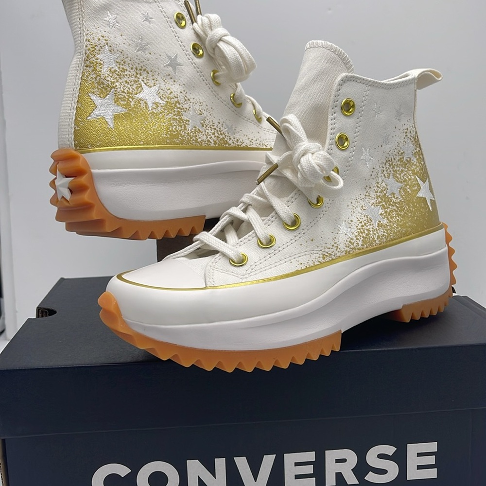Converse WMNS RUN STAR HIKE HI VINTAGE WHITE/VINTAGE WHITE A12900C Platforms Sne - Picture 10 of 16